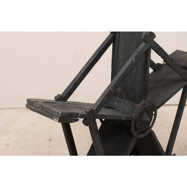 Black Early 20th Century Nautical Jackwood Water Wheel Accessory From Kerala, India For Sale - Image 8 of 9