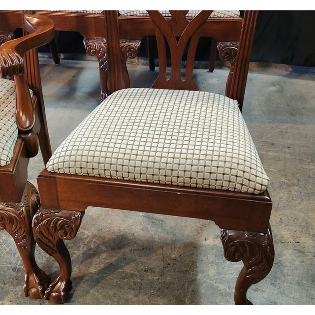 8 Mahogany American Chippendale "Scroll" Chairs Attributed to Leighton Hall For Sale - Image 9 of 16