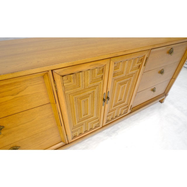 Wood Thomasville 9 Drawers Two Door Compartment 75” Long Dresser Credenza MINT For Sale - Image 7 of 16