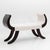 Art Nouveau Ebonised Bench With White Bouclé Cover, Italy, Early 20th Century For Sale - Image 3 of 5