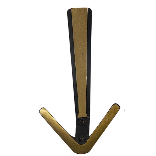 Mid-Century Brass Double Wall Hook attributed to Herta Baller, Vienna, Austria, 1950s For Sale