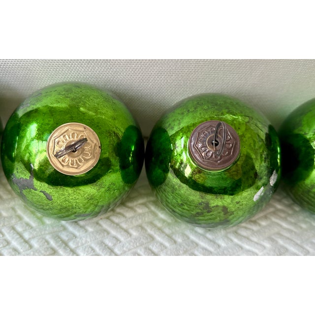 Early 20th Century Green Kugel Ornaments - 1900's - Set of 4 For Sale - Image 5 of 13
