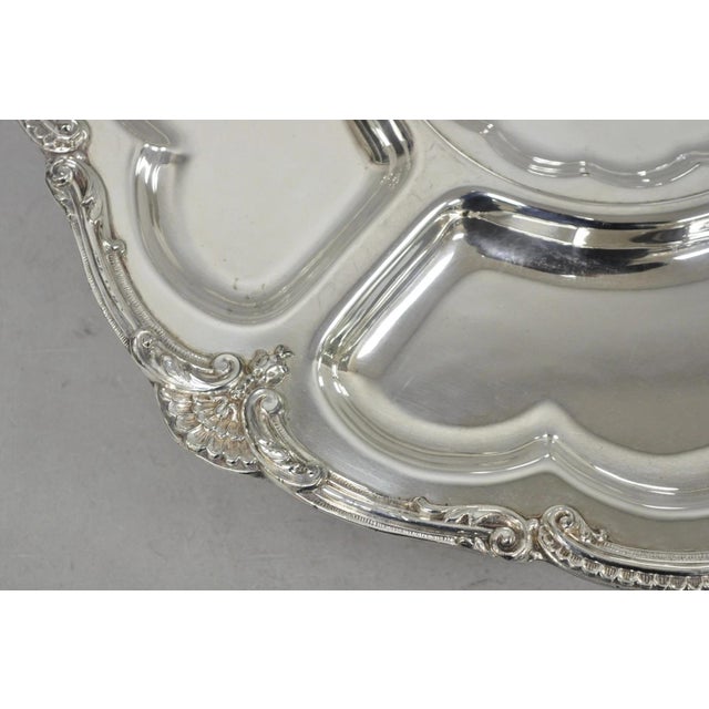 Silver Vintage Victorian Silver Plated Lazy Susan Revolving Serving Platter Party Tray For Sale - Image 8 of 14