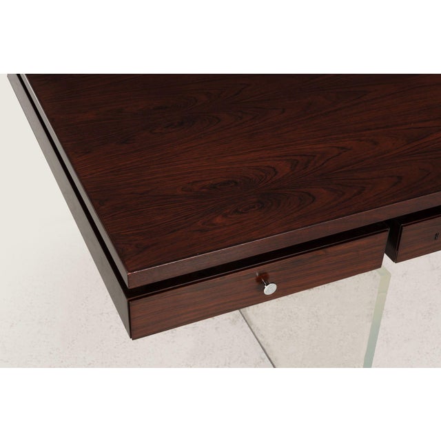 Poul Nørreklit Rosewood and Lucite Executive Desk for Sigurd Hansen, Denmark, 1960s For Sale In Chicago - Image 6 of 18