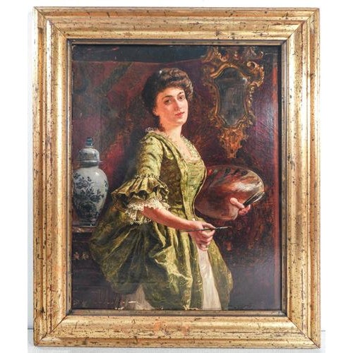 Arnaldo Tamburini, The Painter, Oil on Canvas, Framed For Sale - Image 12 of 18