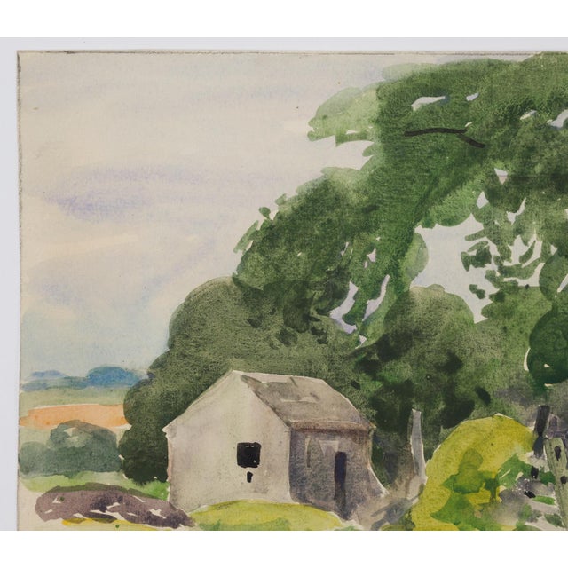 American 1922 New England Farm Watercolor Painting by Egbert Cadmus For Sale - Image 3 of 7