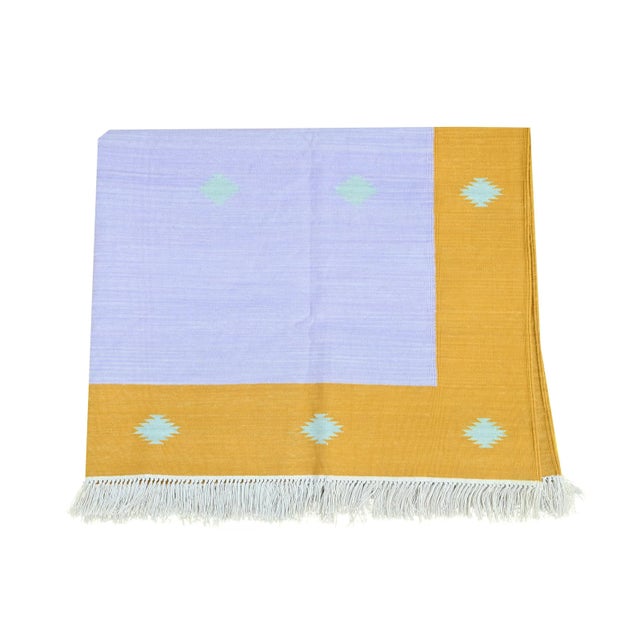 Kolkata Rug, 8' x 10', Persimmon, Seaglass and Lavender For Sale - Image 6 of 7