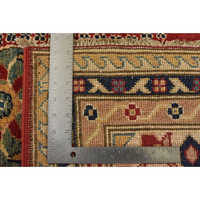 Kazak Rug 9′ X 11’11” Red Wool Traditional Hand-Knotted Oriental Carpet For Sale - Image 12 of 12