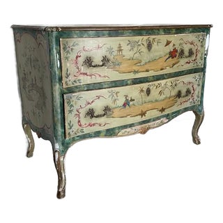 19th Century Italian Chinoiserie Two Drawer Commode For Sale