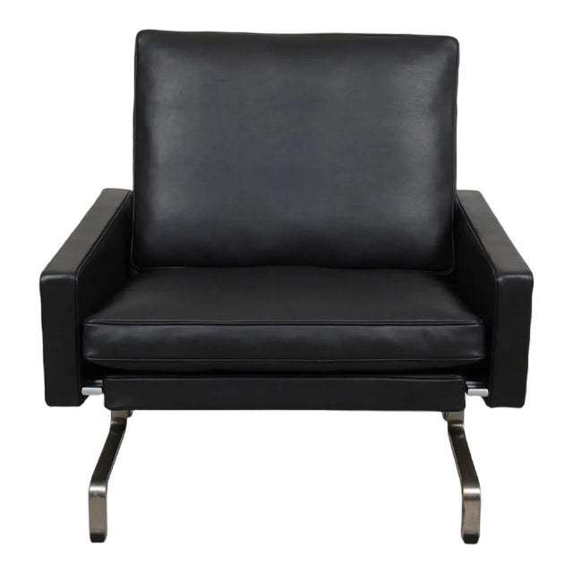 Black Aniline Leather Pk-31/1 Armchair by Poul Kjærholm, 1970s For Sale