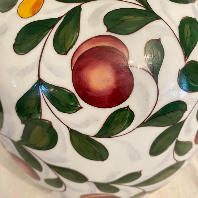 Green Vintage Hand Painted Plum Design Chinese Porcelain Ginger Jar For Sale - Image 8 of 9