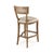 French Country Carvell Cane Back Bar Stool - Linen / Weathered Oak Frame For Sale - Image 3 of 4