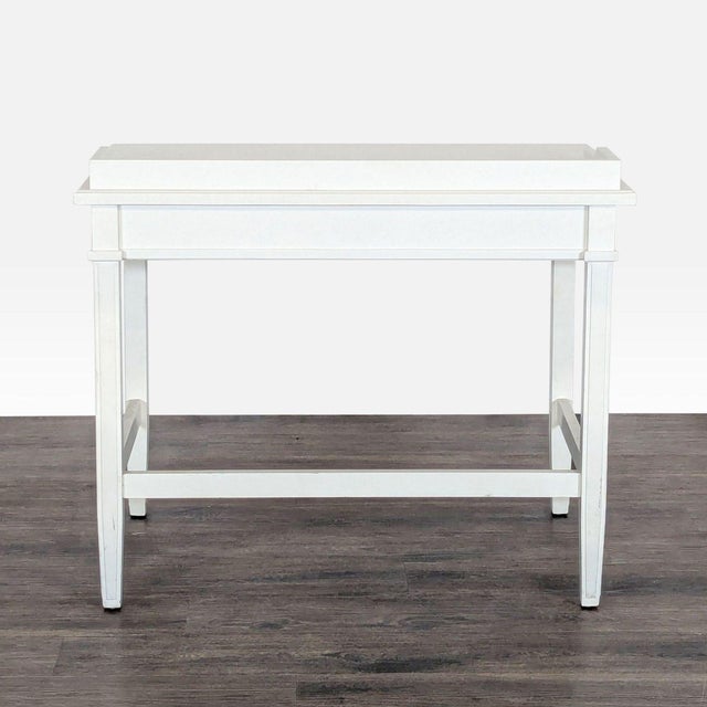 Crate & Barrel White Writing Desk With Drawer For Sale In San Francisco - Image 6 of 10