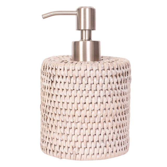 Introducing the Rattan Soap Pump - a stylish and functional addition to your home decor. Our soap pump is the perfect size...