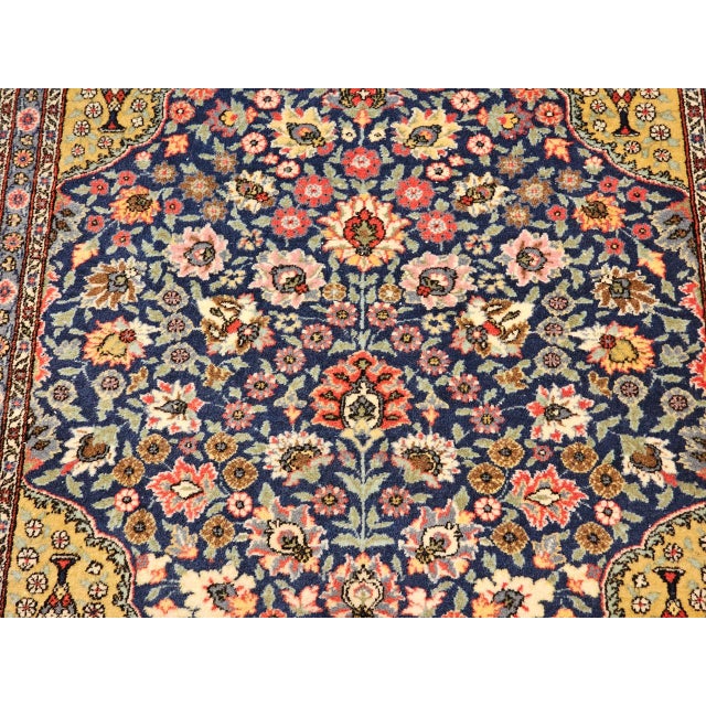 Vintage Persian Tabriz Area Rug, Hand-Knotted Wool, Floral Pattern, Navy & Red, 4x6 For Sale - Image 10 of 15