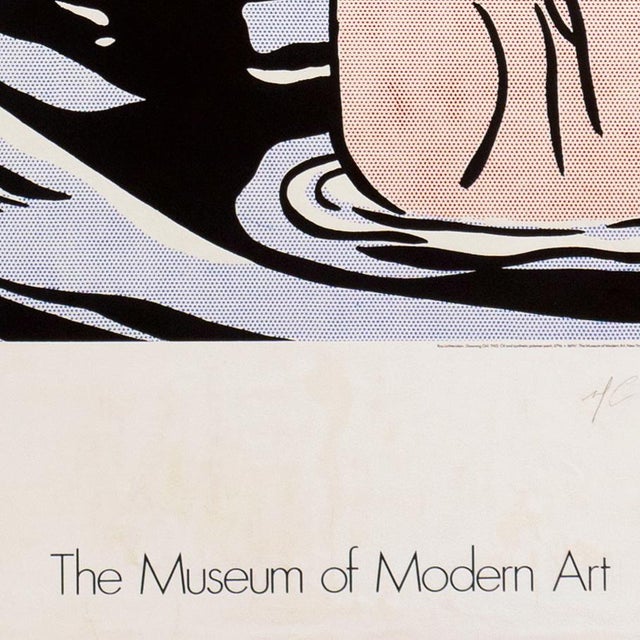 'Drowning Girl', Signed by Roy Lichtenstein, Very Large New York Museum of Modern Art Pop Art Exhibition Poster For Sale In Monterey, CA - Image 6 of 10