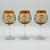 Vintage Bohemian Amber Cut-to-Clear Wine Glasses, 1950s, Set of 3 For Sale - Image 4 of 11