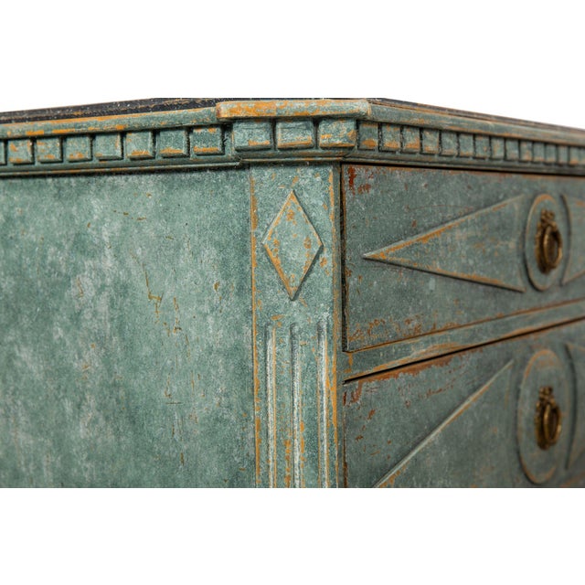 Pair of Swedish Gustavian Style Blue Painted Bedside Commodes Chests For Sale - Image 13 of 18