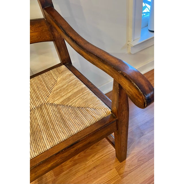 2010s Rustic Provence Ladderback Armchairs -a Pair For Sale - Image 5 of 10
