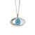 Silver Protective Blue Evil Eye Glass Pendant Sterling Silver Necklace For Sale - Image 8 of 8