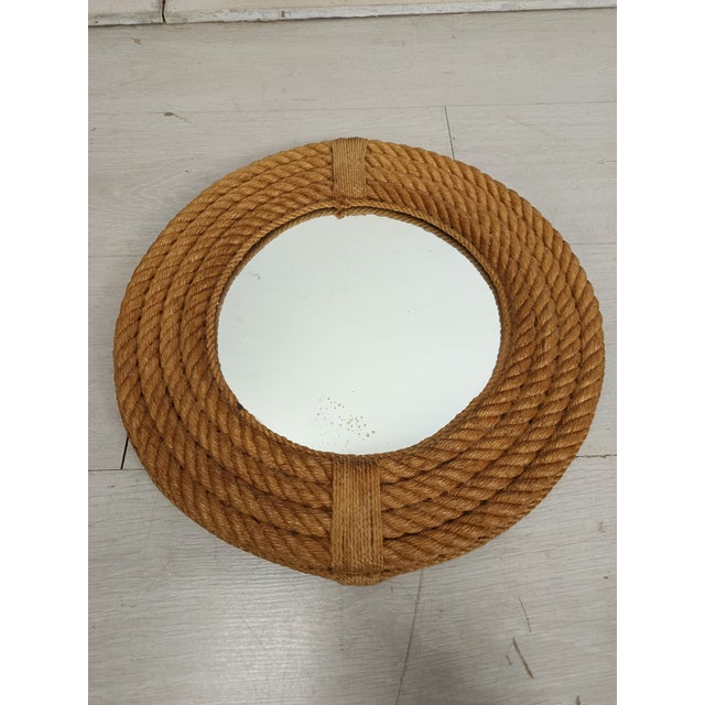 Vintage Rope Mirror by Adrien Audoux & Frida Minet, 1950s For Sale - Image 4 of 13