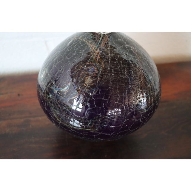 Modern Purple Art Glass Bottle For Sale - Image 3 of 8