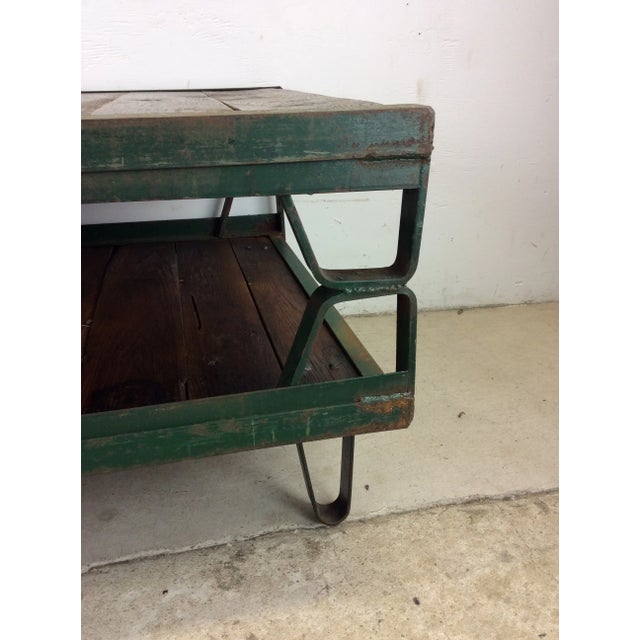 Mid Century Two Tier Industrial Cart Coffee Table For Sale - Image 11 of 12