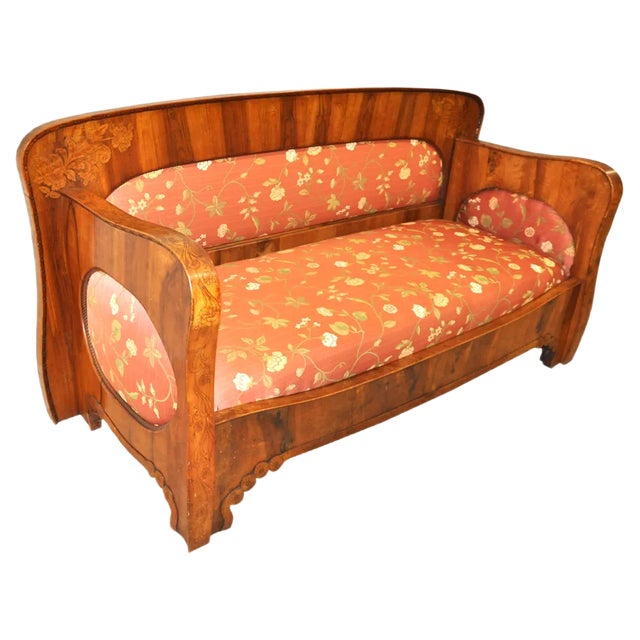 Vintage Walnut Liberty Sofa For Sale
