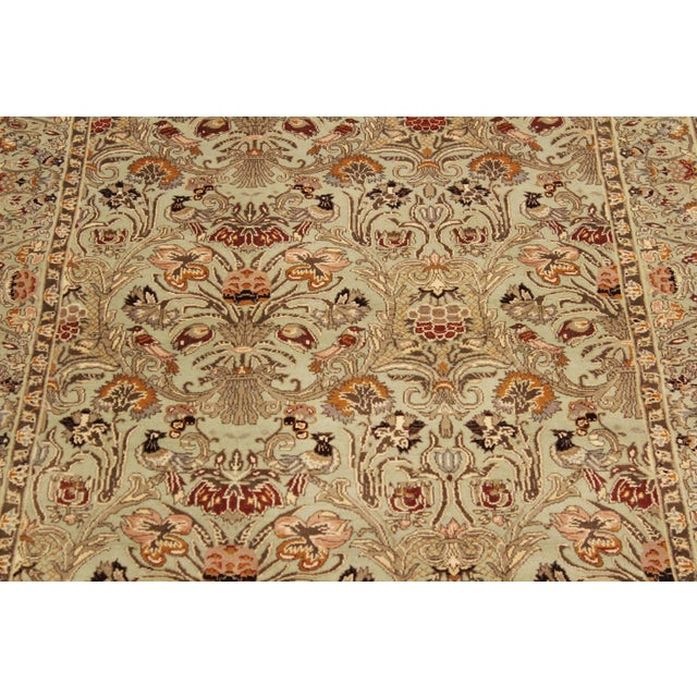 2000 - 2009 Shabby Chic Pak-Persian Green/Rust Wool Rug - 4'0'' X 6'1'' For Sale - Image 5 of 9