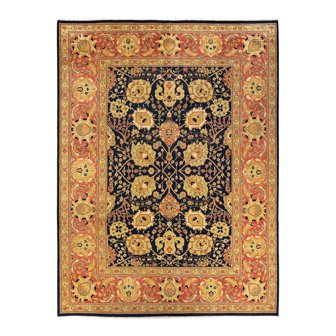 Eclectic, One-of-a-Kind Hand-Knotted Area Rug in Blue, 9' 0