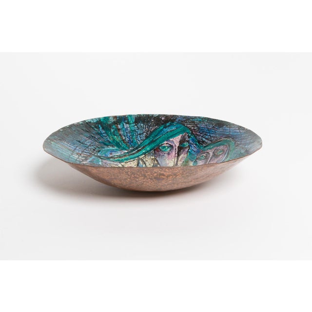Vintage Art Dish in Enamel and Copper, 1960s For Sale - Image 3 of 5