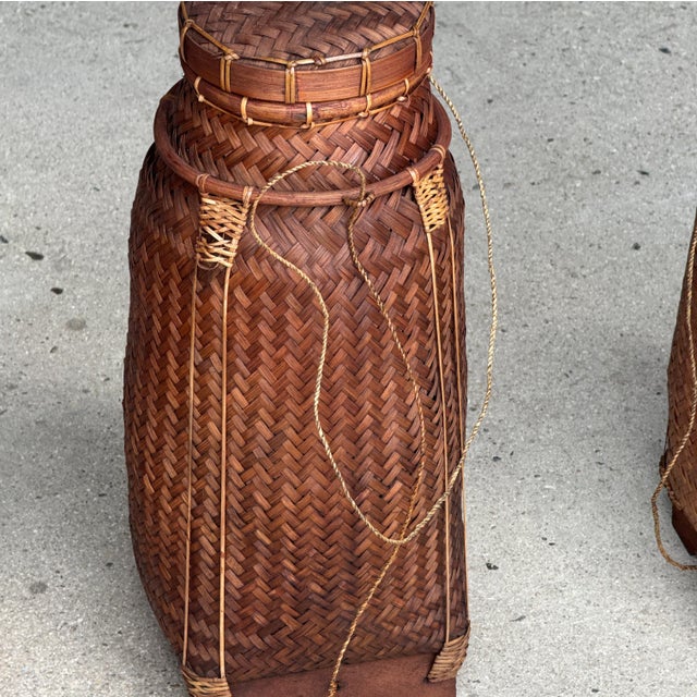 Large Balinese Basket with Drawstrings For Sale - Image 17 of 18