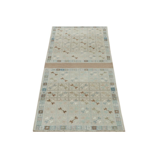 Tribal Vintage Tribal Rug in Gray With Beige and Blue Geometric Patterns by Rug & Kilim For Sale - Image 3 of 7