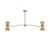 2020s Gable Linear Chandelier, Antique Brass with Storm Blue Shade For Sale - Image 5 of 9