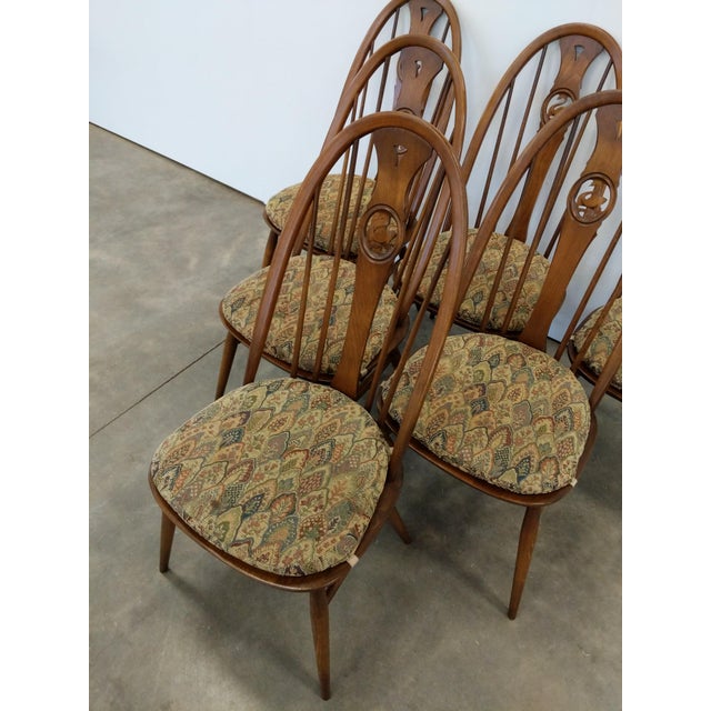 Set of 6 Vintage Mid Century Modern Dining Chairs by Ercol For Sale In New York - Image 6 of 11