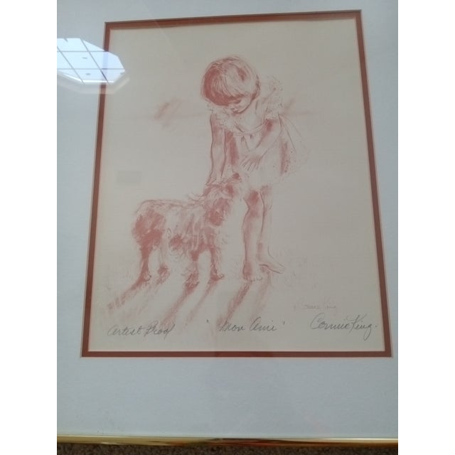 1980s 1980s Original Artist Proof & Signed Lithograph "Mon Ami" by Connie King For Sale - Image 5 of 7