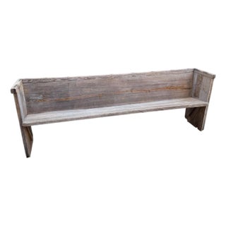 Early 20th-Century Farmhouse Pine Pew Bench For Sale