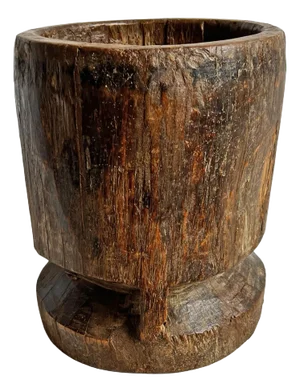 Vintage Wood Rustic Pestle Pot