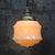 French “Clichy” yellow coloured glass pendant lamp Brass glass holder 2 meter black cotton flex E26 / E27 Up to 250V...