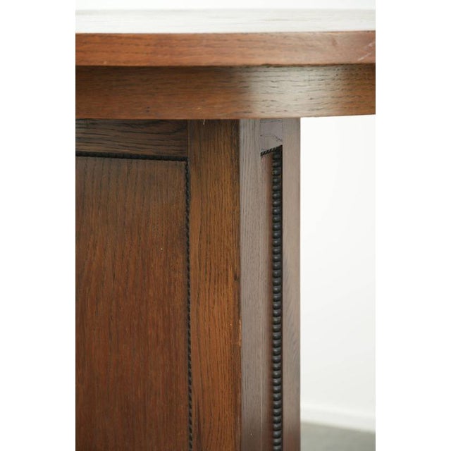 Dutch Oak Side Table/Center Table in Luxurious Amsterdam School Design with Exquisite Details For Sale - Image 9 of 13