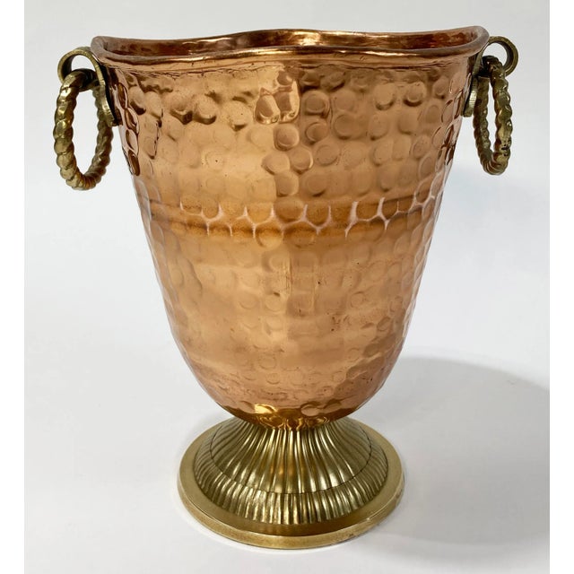 Vintage Hammered Copper and Brass Champagne Bucket For Sale In Kansas City - Image 6 of 11