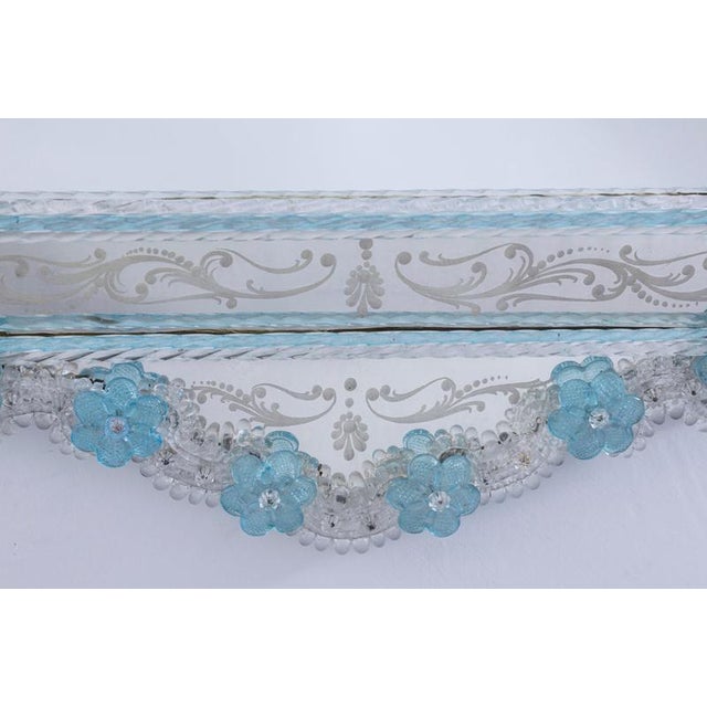 1960s Mid-Century Octagonal Venetian Murano Glass Mirror, 1960 For Sale - Image 5 of 11