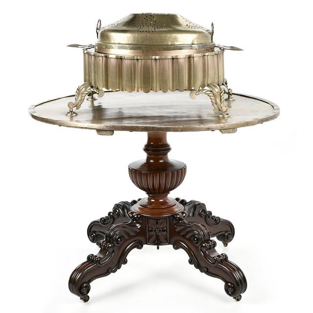 Berber Brass Brazier on Mahogany Table Base For Sale - Image 10 of 10