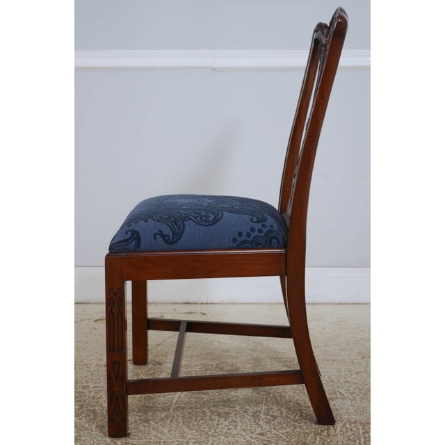 Chippendale Pair of Maitland Smith Mahogany Dining Chairs For Sale - Image 3 of 18