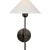 J. Randall Powers for Visual Comfort Signature Hackney Single Sconce in Bronze with Linen Shade For Sale