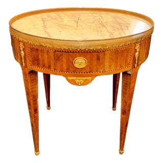 19th C. French Louis XVI Inlaid Center Table For Sale