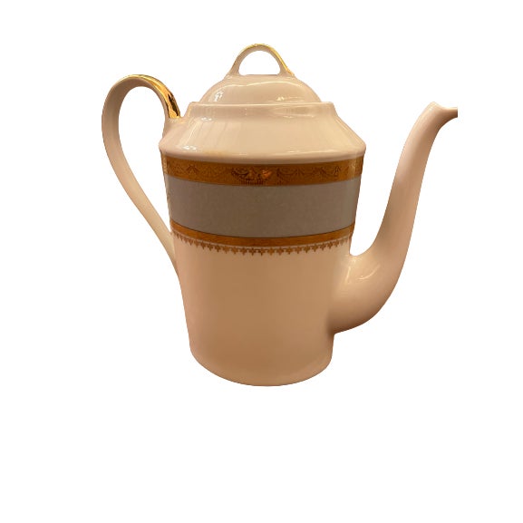 1990s 1990s Philippe Deshoulieres Limoges Samarcande Gris/Light Blue Coffee Pot and Lid For Sale - Image 5 of 5