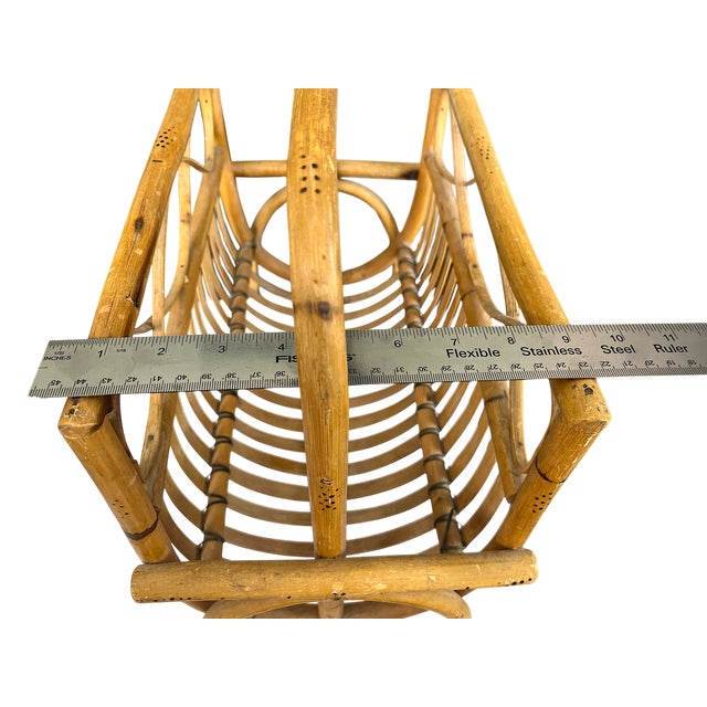 Vintage 1970s Bent Bamboo Magazine Rack With Looped Detail | Chairish