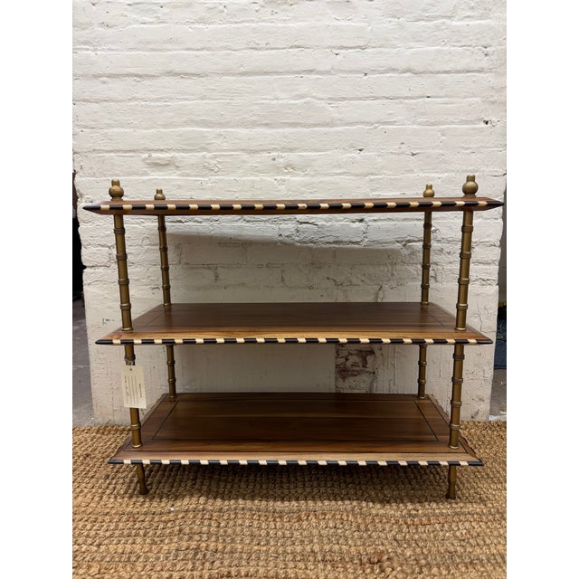 Traditional Three Tier Table With Bone Detail For Sale - Image 3 of 3