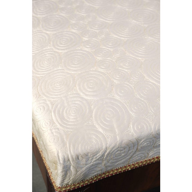 Brown Antique French Empire Style Window Bench with a Silk Seat, 19th Century For Sale - Image 8 of 13